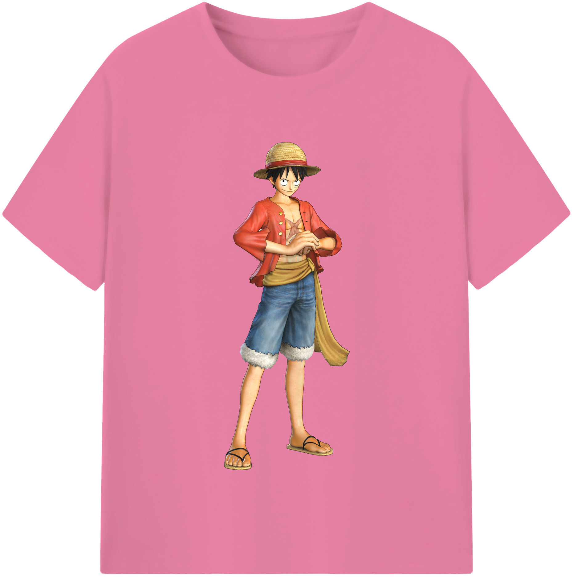 ワンピース モンキー・D・ルフィ ONE PIECE Monkey D. Luffy 綿100％半袖Tシャツ（フロントプリント）